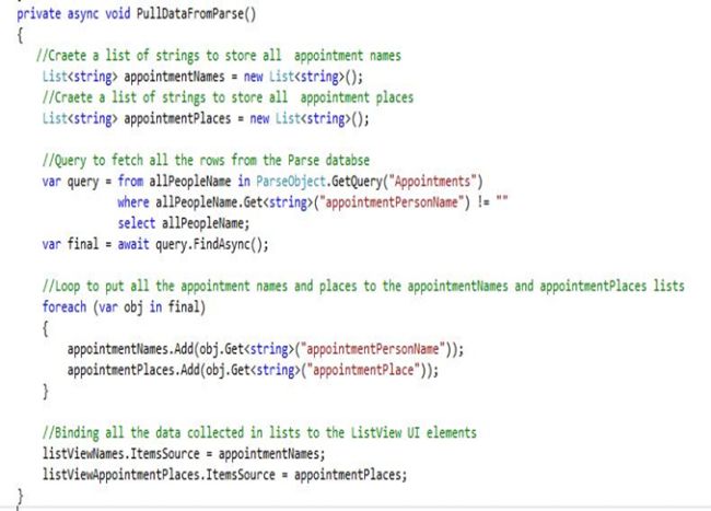 bind the data to ListViews